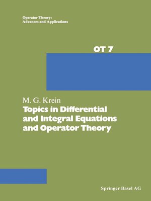 cover image of Topics in Differential and Integral Equations and Operator Theory